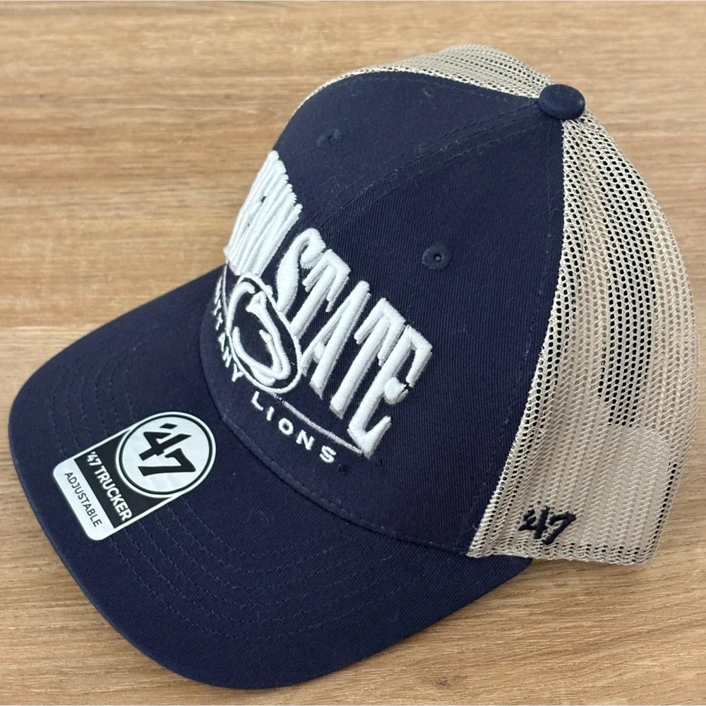 NWT 47 Brand Penn State Nittany Lions Arid Trucker Hat - OSFM - Navy Blue/Tan